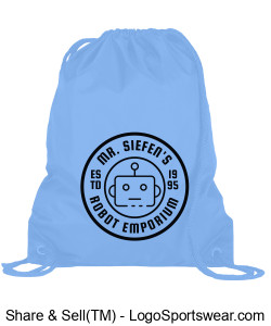 Drawstring Bag - Blue Design Zoom