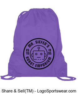 Drawstring Bag - Purple Design Zoom